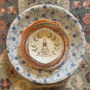 Vintage Mix & Match China Plates Set